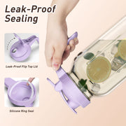VA1KENE Glass Pitcher 64 oz Mason Jar Pitcher with Lid and Spout Leakproof for Drinks Juice Coffee Milk Tea Purple