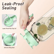 VA1KENE Glass Pitcher with Lid and Pour Spout 64 oz Mason Jar Pitcher Leakproof for Juice Coffee Milk Beverages Tea Green