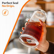Glass Tumblers with Lids and Straws – Reusable Drinking Glass Cups for Iced Coffee, Smoothies, Tea & Everyday Drinks